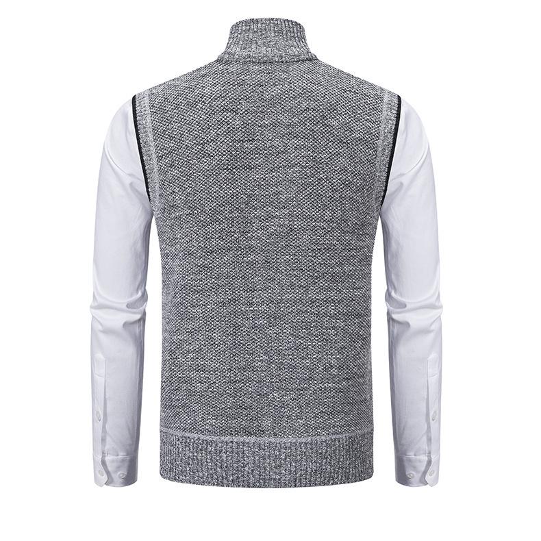 Herren Ärmellose Warmweste mit Stehkragen und Fleece-Futter - Herbst/Winter Jugendmode Gilet