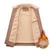 Corduroy Work Jacket for Winter Men's Plush Thickened Lamb Velvet Collar Jacket for Middle-aged and Elderly Cotton Clothing