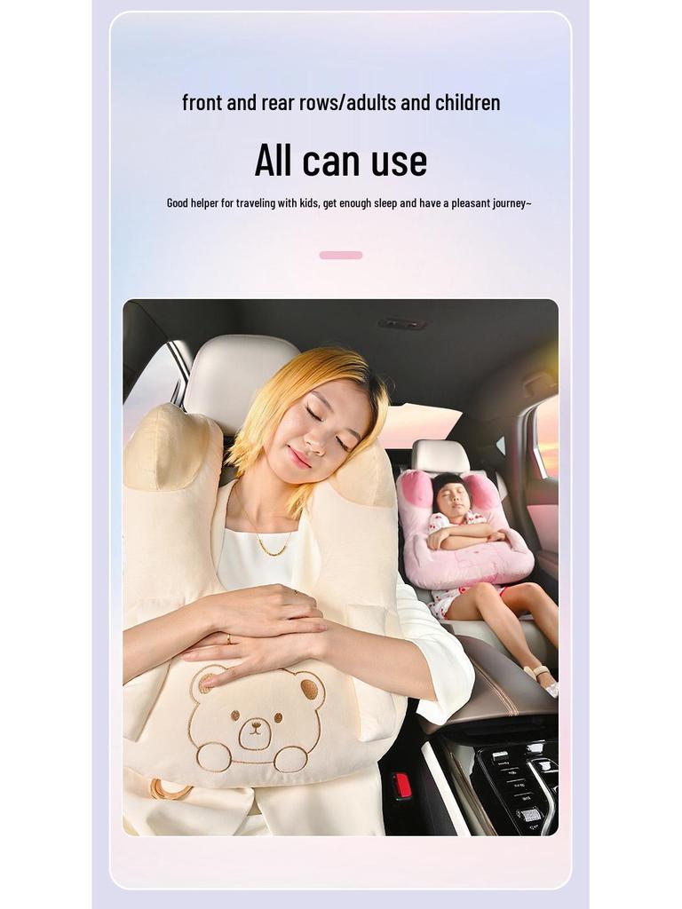 Oreiller de Repose-Tête de Voiture Dessin Animé Aichewu pour Enfants - Aide au Sommeil Mignon pour Enfants