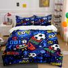 Cool Soccer-Themed Pattern Bedding Set For Kids Luxury Gift 3Pcs Digital Print Comforter Set Soft Comfortable Breathable