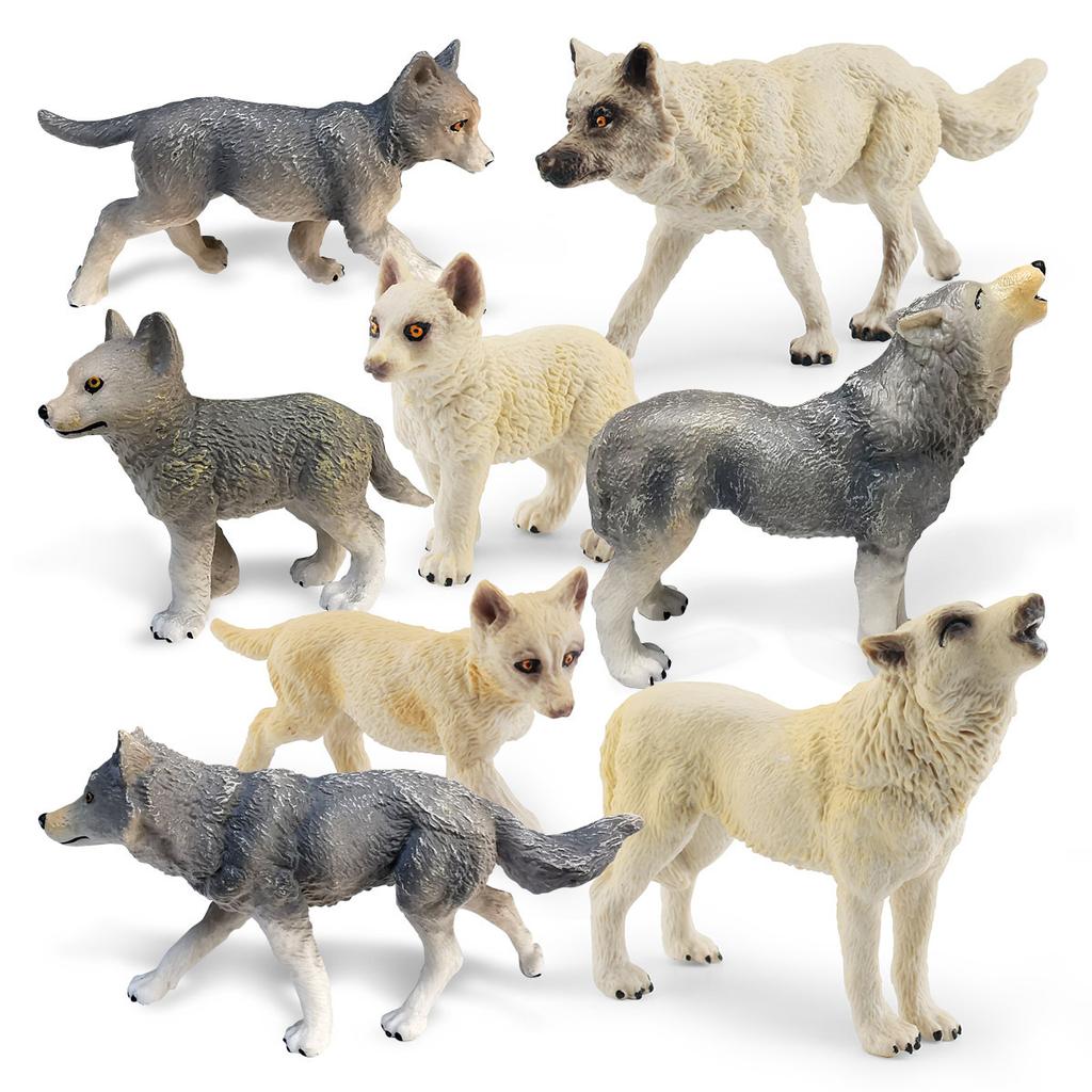Simulation Waldtier Weißwolf Grauwolf Modell Spielzeug Sibirischer Wolf König Nordamerikanischer Weißwolf Desktop Dekoration Ornament