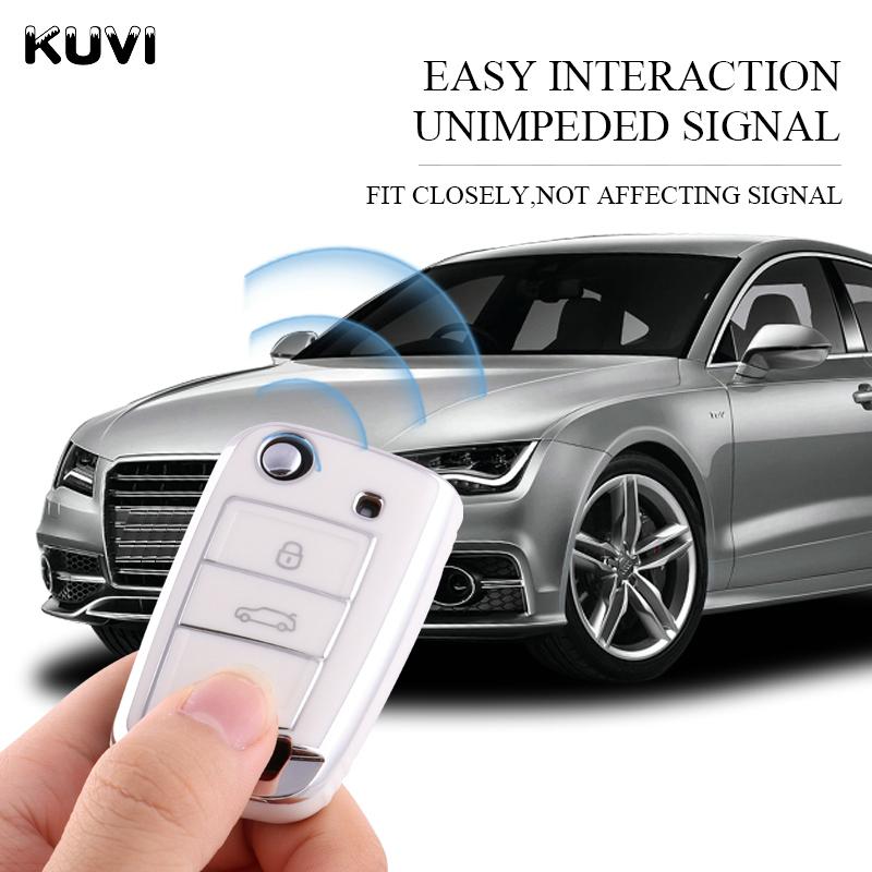 Tpu Car Remote Key Case Cover Shell For Vw Volkswagen Golf 7 Mk7 Tiguan Mk2 For Seat Ateca Leon Fr 2 Ibiza For Skoda Octavia A7