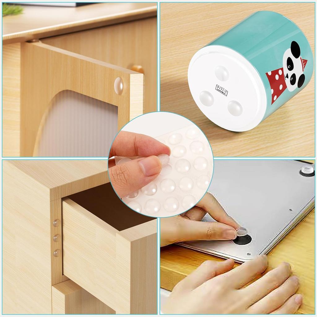Clear Door Stoppers for Wall, LveSunny 8Pcs1.65 Door Handle Stopper and 90pcs CabinetDoor Bumper Clear, Door Protector, RubberBumpers Self Adhesive