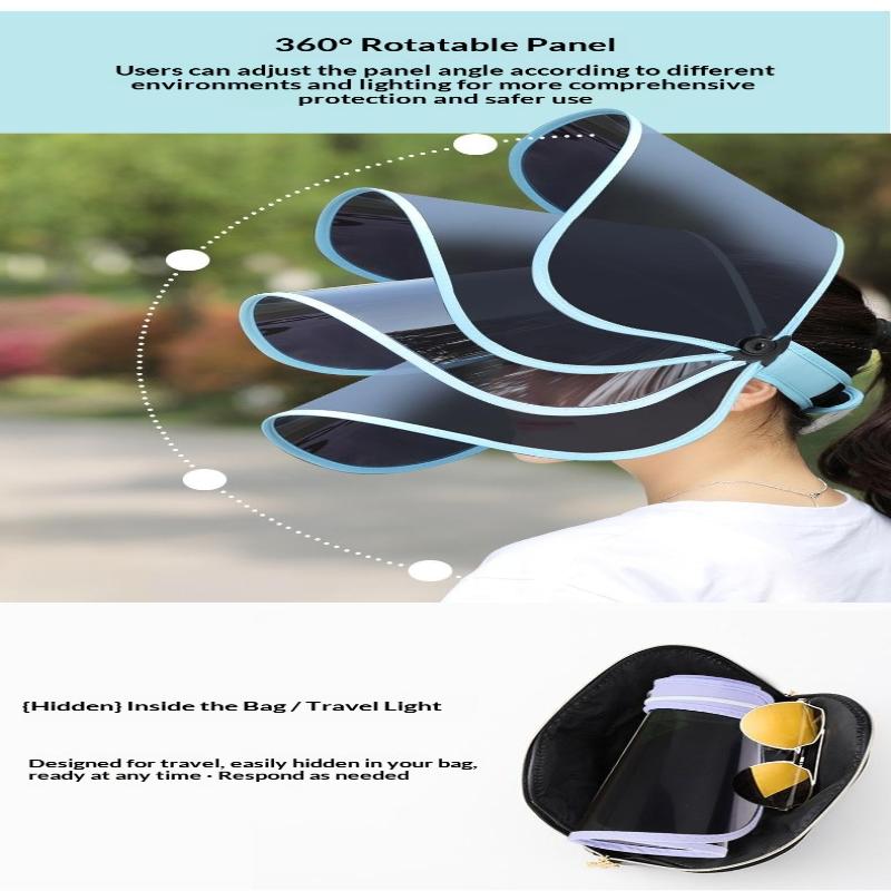 Women Adjustable Uv Protection Sun Visor With Wide Face Shield For Beach Hiking Summer Activities
