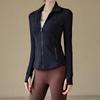 Women's Quick-Dry Slim Fit Yoga Jacket - Stand-Up Collar, Zipper, Long Sleeve for Running & Cycling in Autumn
