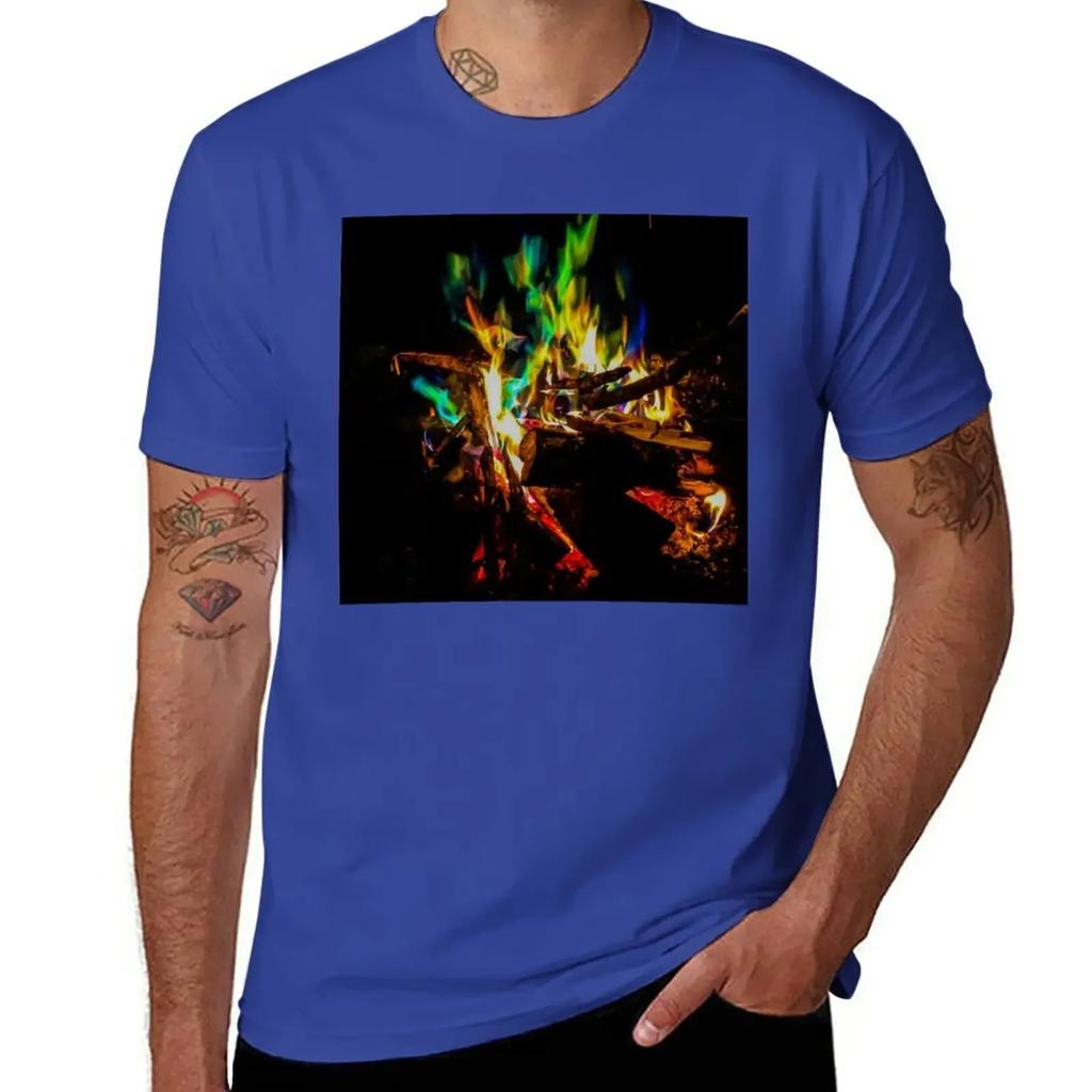 Feuer T-Shirt ästhetische Kleidung Sportfans Hippie-Kleidung Fruit of the Loom Herren T-Shirts