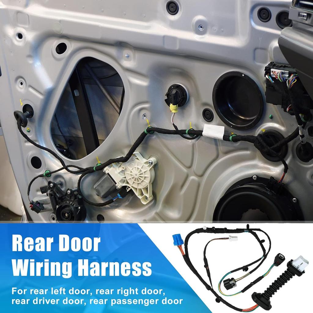 Rear Door Harness with Connector for Dodge for RAM 1500 2500 3500 4500 5500 Automotive Door Rear Wiring Harness Left Right Side 56051931AA 56051931AB