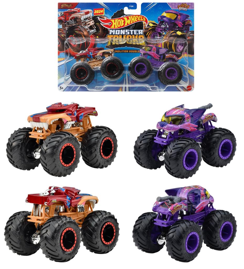 Hot Wheels Monster Truck 2 Pack Assorted 2 X 8 Sets Box Sale Vehicle Toy Mini Car for Ages 3 and Up 164 986P-FYJ64