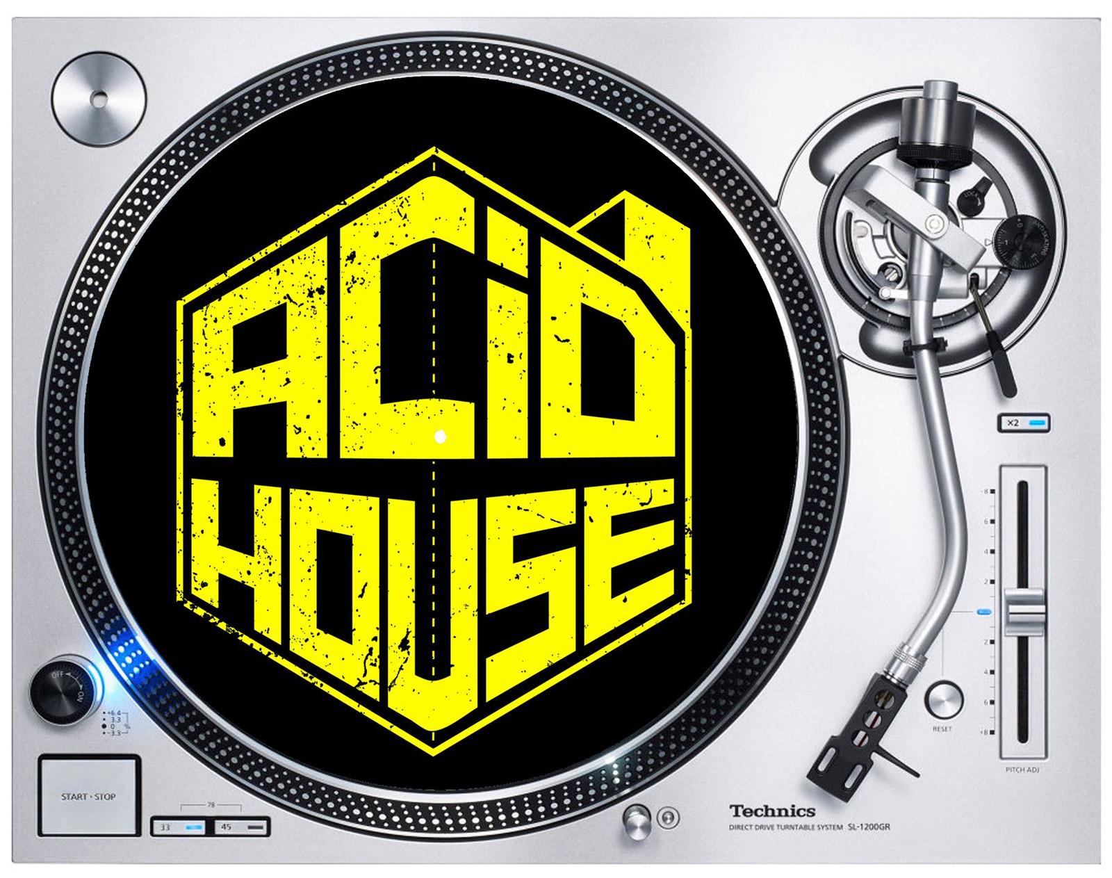 Acid House DJ Slipmat Old Skool Rave EDM House Music Techno Vinyl Decks XXL