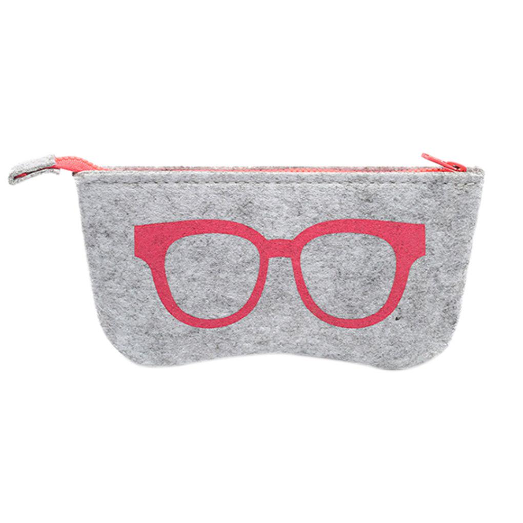 

Блискавка Окуляри Сонцезахисні Окуляри Чохол Сумка-мішечок Коробка Зберігання Захисник Фетрова Тканина ch рожевий