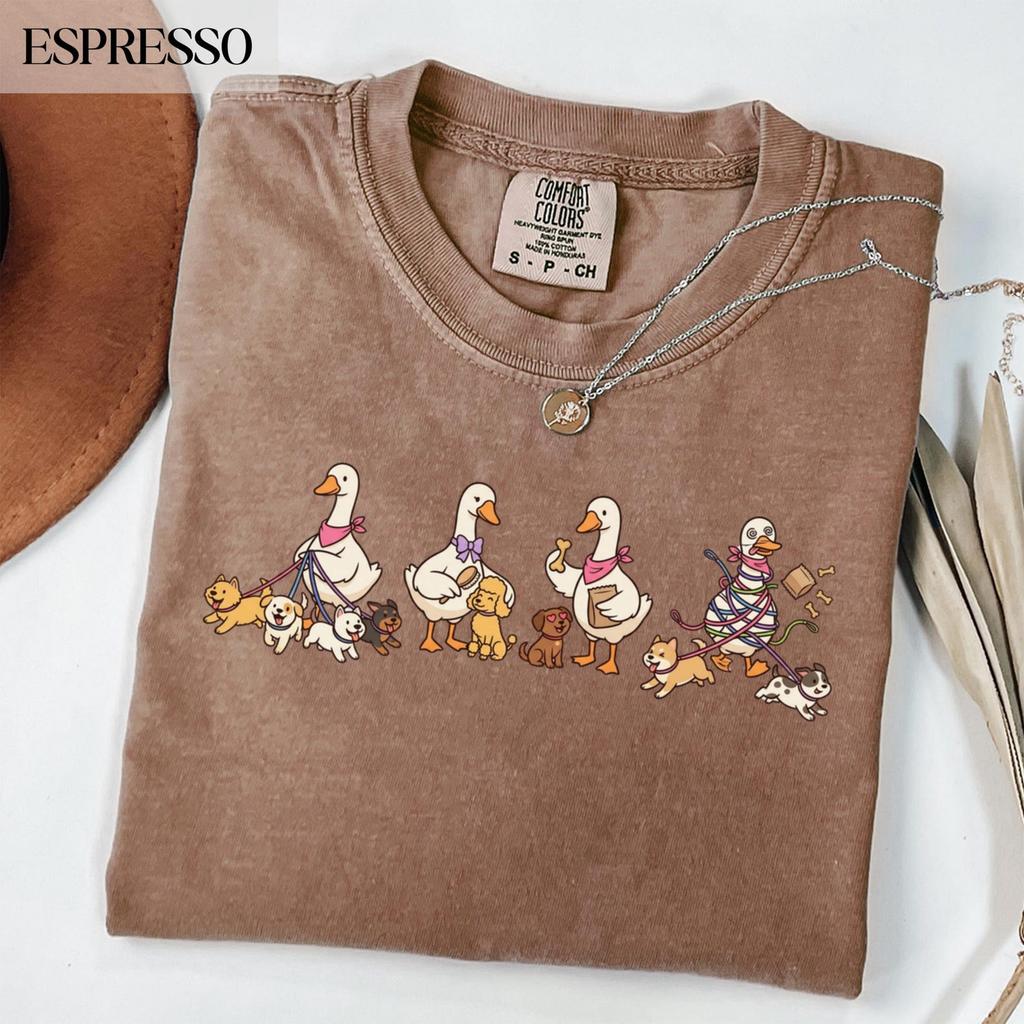 Comfort Colors® Pet Walker Goose Shirt, Funny Dog Walker Geese Tee, Pet Sitter Gift, Animal Lover Graphic Top, Dog Mom Humor Apparel