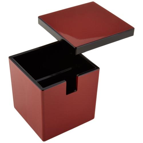 

Fukui Craft Gari Container, Square, Red Rim, Black (Tongs Sold Separately) 3-705-5