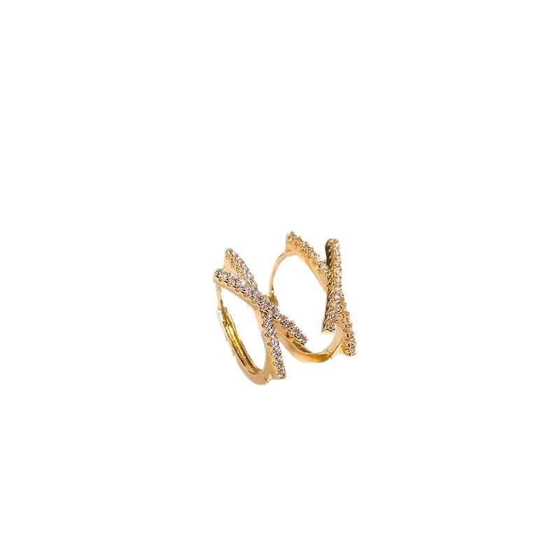 New X Cross-shaped Stud Earrings for Women, Elegant and Fashionable, High-end, Suitable for Various Occasions, Casual Wear.