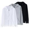 Spring Autumn Unisex Hoodie Solid Color Smooth Zipper Long Sleeve Hooded Coat Loose Ribbed Cuff Sweatshirt Streetwear