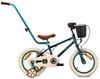 Children's Bicycle 14 Inches For a Boy Guide Side Wheels Basket V-Brake Lovel Green