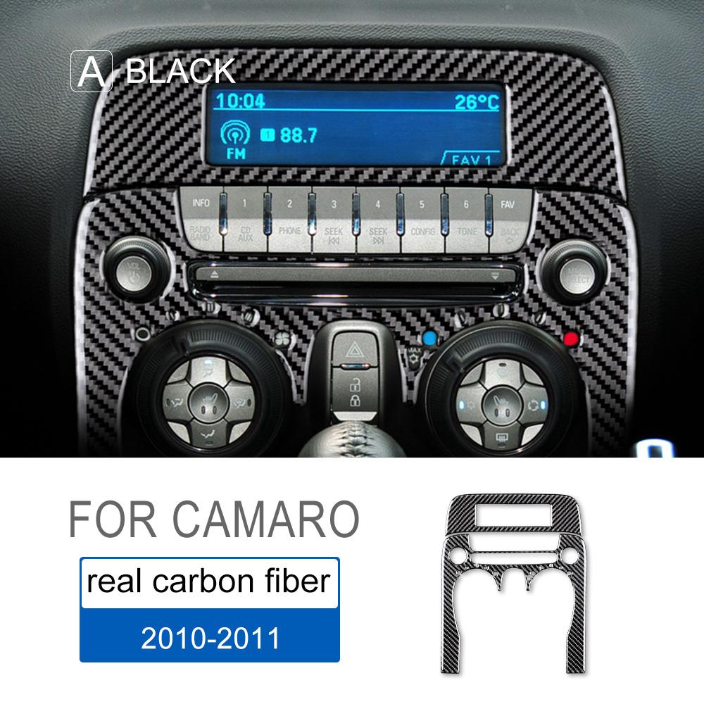Real Carbon Fiber Sticker for Chevrolet Camaro 2010 2011 Accessories Interior Trim Car Air Conditioning Switch Panel Cover