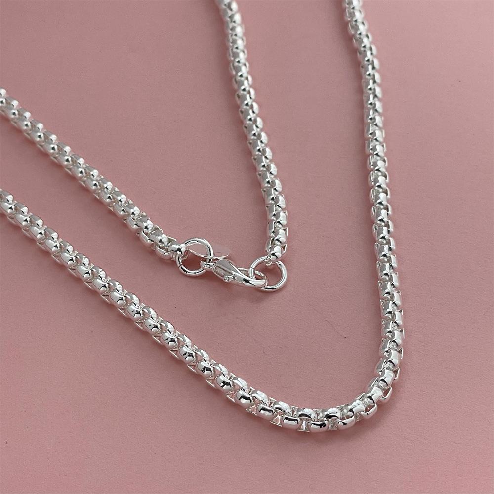 Korean Style Silver-Plated Round Box Jewelry Set: Bracelet & Necklace (Hot Selling)