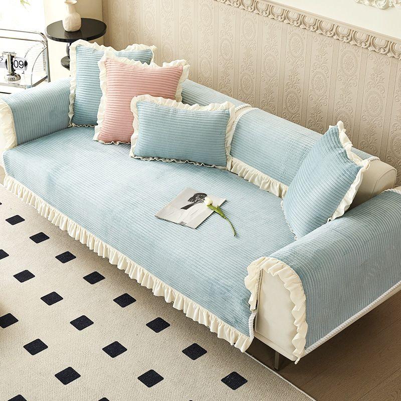 Бархатный толстый плюшевый чехол для дивана — фото 11