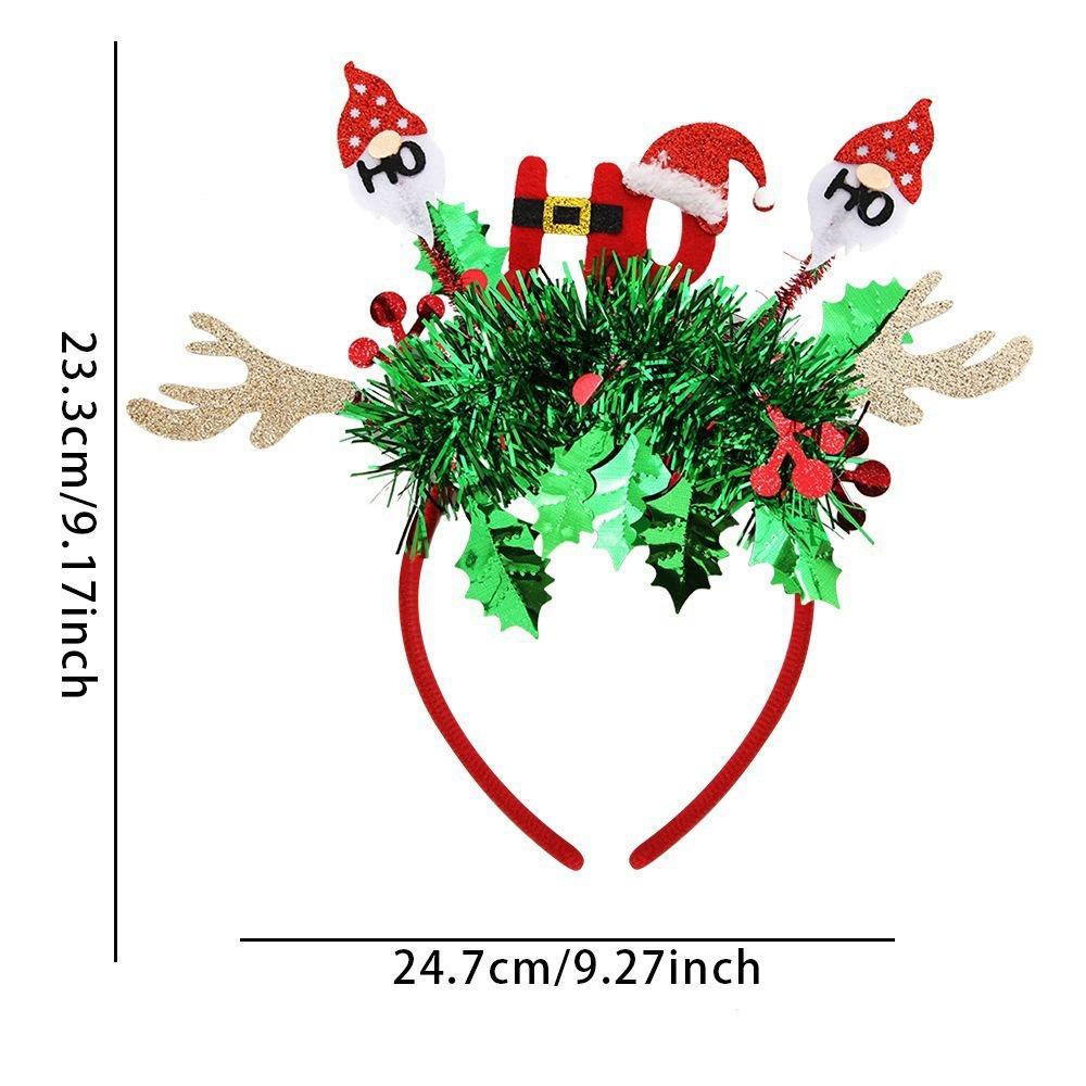 Sequin Christmas Headband Reindeer Antlers Snowman Sequin Hair Hoop Glitter Star Party Decorations Party Props Headress