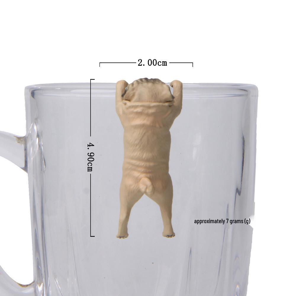 

Милая фигурка мопса в корейском стиле для края чашки с шариком водорослей