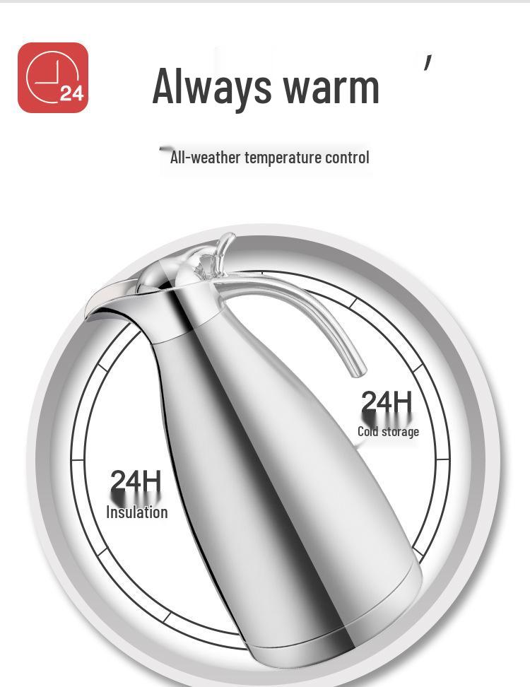 European Style Double-Layer Stainless Steel Vacuum Thermos - Hotel & Restaurant Tea/Warming Kettle
