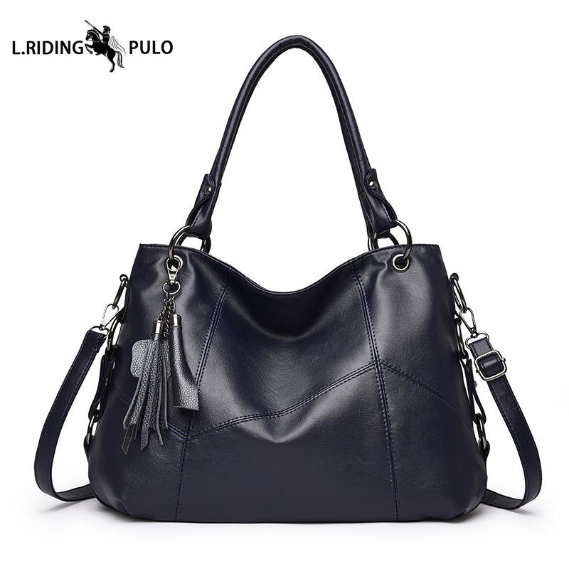 New Women's Crossbody Bag, Large Capacity, Soft Leather, Mom Bag, European and American Style, Shoulder Bag, Tassel Tote Bag