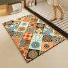 Vintage Mandala Tile Bath Mat Retro Geometric Bathroom Rug Super Absorbent Non-Slip Kitchen Entrance Doormat