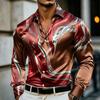 Camisa de Manga Larga Estampada con Arte Fluido de Mármol para Hombre Lujo Resort Nightclub Uso Diario Cuello Botón Top para Hombre Camisa de Moda