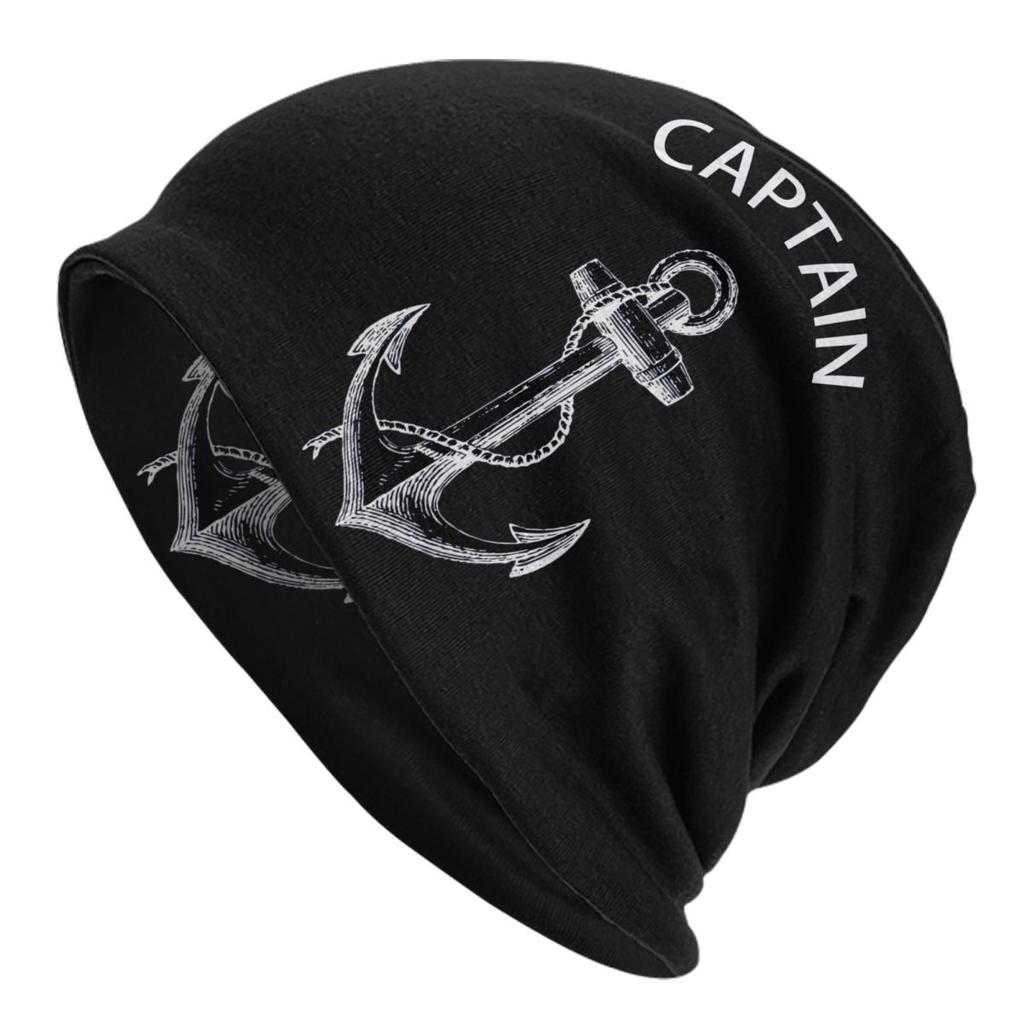 Custom Navy Blue Stripes Nautical Anchor Boat Bonnet Hat Knit Hat Unisex Women Hip Hop Unisex Winter Warm Skullies Beanies Caps