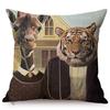 Nordic Art Posters Style Decoration Cushion Cover Lion Rabbit Zebra Deer Funky Animal Funny Oil Painting Sofa Throw Pillow Cases