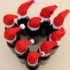 10Pcs Christmas Hat Wine Bottle Cover Plush Tableware Pocket Cartoon Table Decoration Accessories For Home Dinner Party Holiday