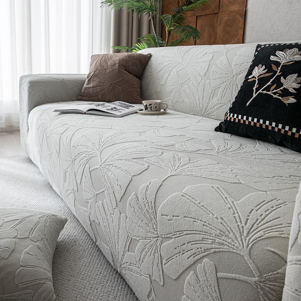 Ginkgo Anti Cat Scratch Thickened Elastic Sofa Cover All Purpose Cover  Plush Cover  New Jacquard Velvet
