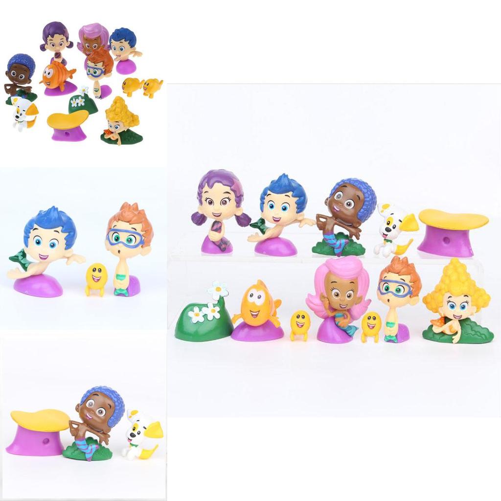 Bubble 12pcs Figure Guppies Toy Cake Topper Gil Molly Nonny Deema Oona Goby Toys