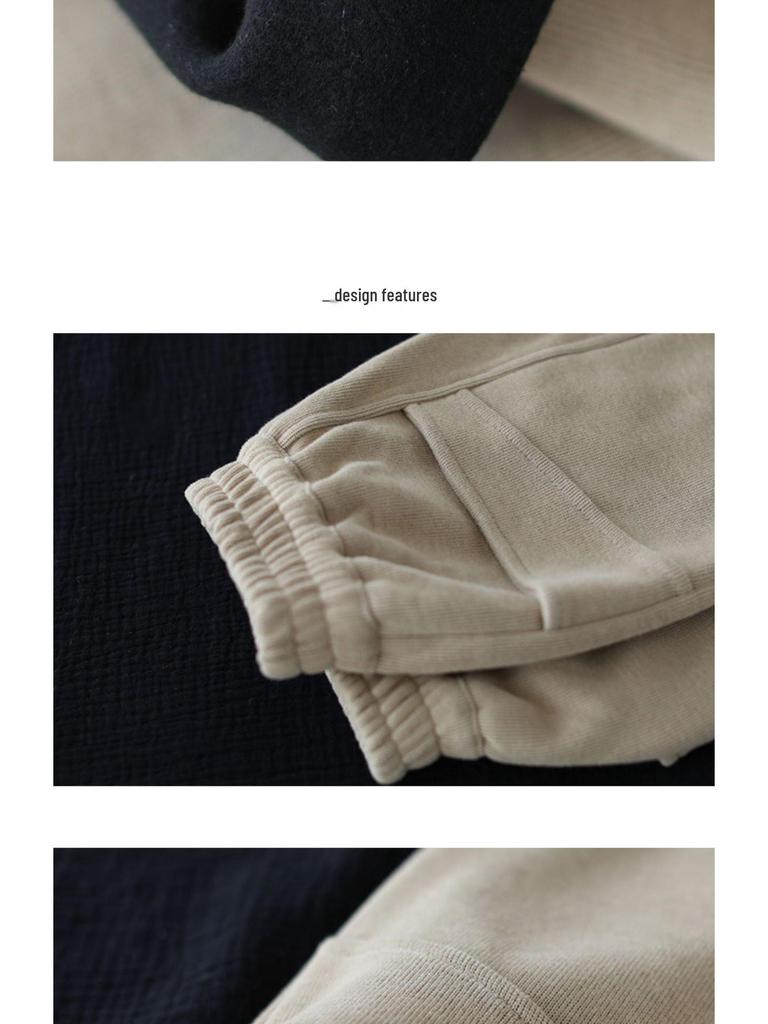 Pantalon harem rétro japonais pour femme doublé de velours avec poches pour automne/hiver 2025