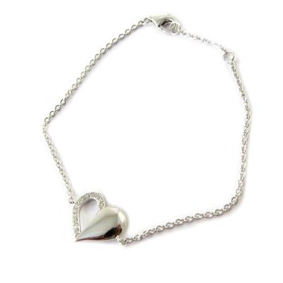 [N6855] - Silberarmband 'Love' weiß silber