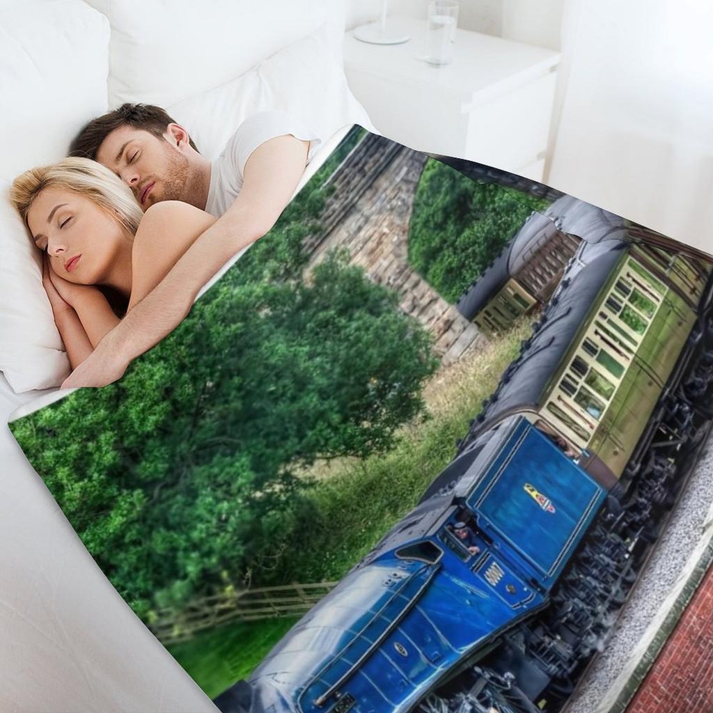 60007 Sir Nigel Gresley Locomotive Throw Blanket Beautifuls Luxury Designer Winter beds Sofa Blankets