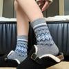 Fleece Wool Socks Warm Fleece Thickened Upgraded Style Second-Generation Retro National Warm Mid-Tube