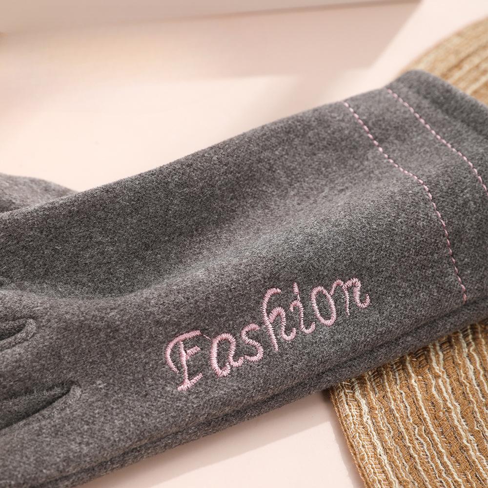 Warm Gloves for Women In Winter Thickened Fabric Cycling Hair Mouth Cold Proof Outdoor Windproof Heat Storage Touch Screen Warm Gloves