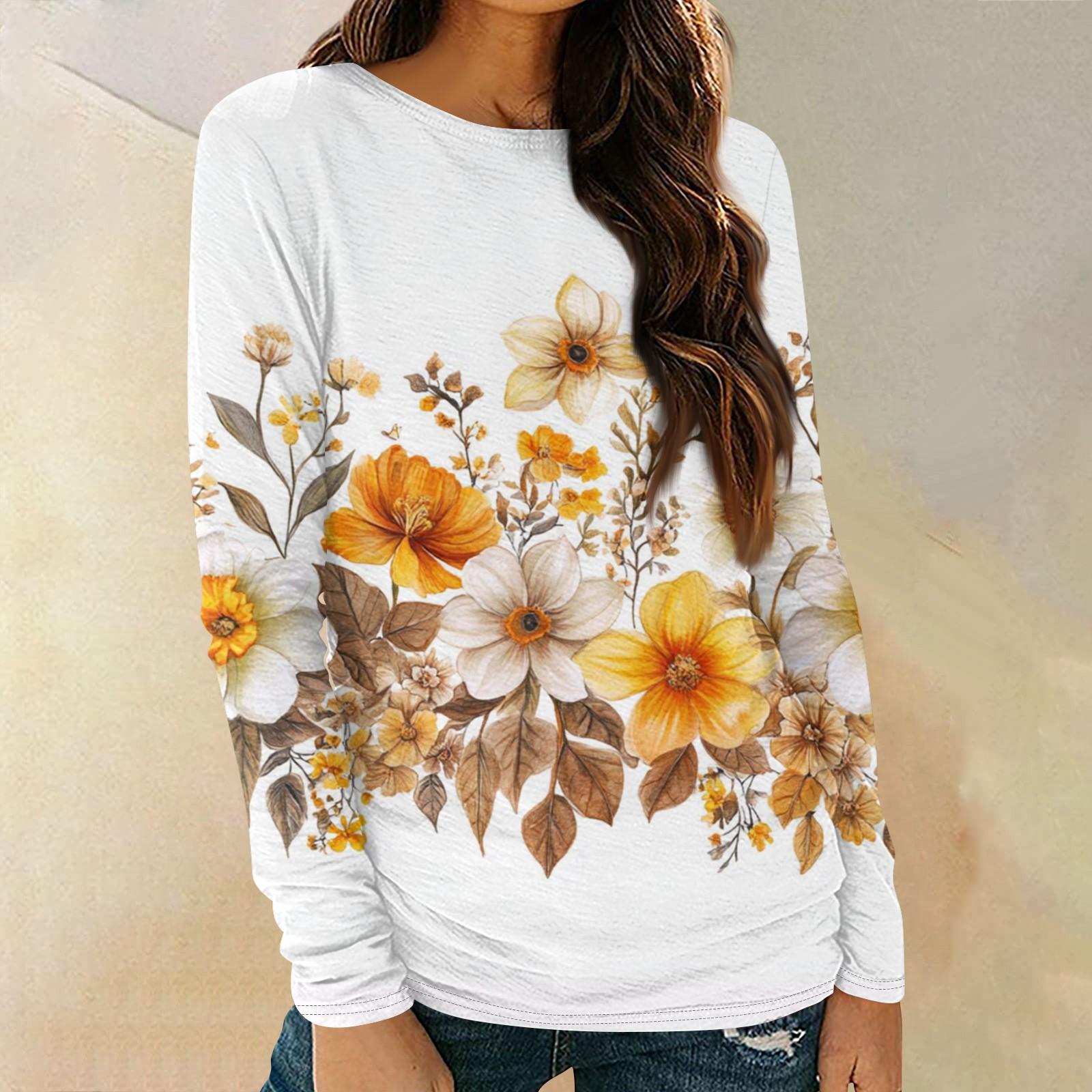 

Женские рубашки с длинным рукавом и круглым вырезом, базовая футболка, повседневный топ, модные осенние наряды, приталенные футболки L оранжевый