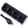 OSTENT Charger Dock Station with 4 Battery Packs for Nintendo Wii and WiiU Remote Controllers (Bl...