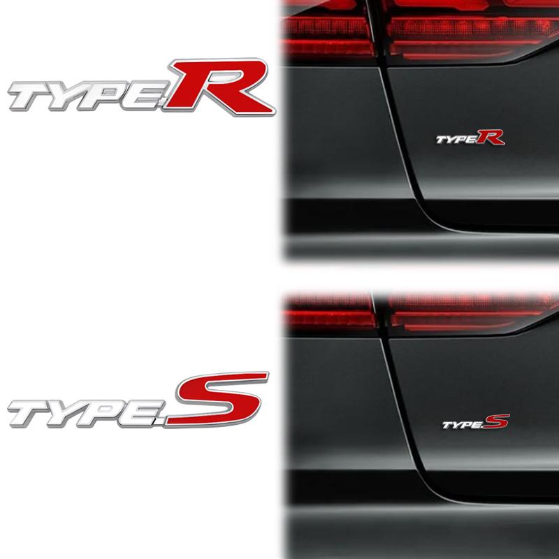 Car Accessories Metal Type S Emblem Rear Trunk Body Typer Badge Sticker For Honda Acura Accord Civic Spirior Odyssey Mugen ED4