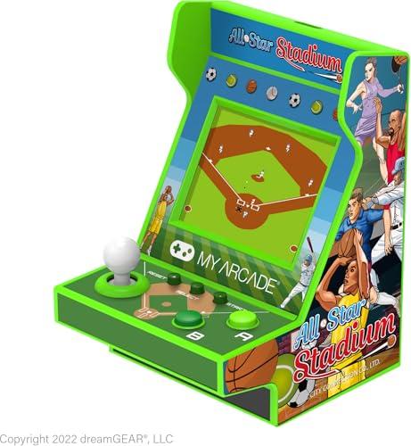 

My Arcade All-Star Stadium Pico Player - Fully Playable Portable Mini Arcade Machine with 107 Retro Games, 2-Inch Screen, Green, Small (DGUNL-4120)