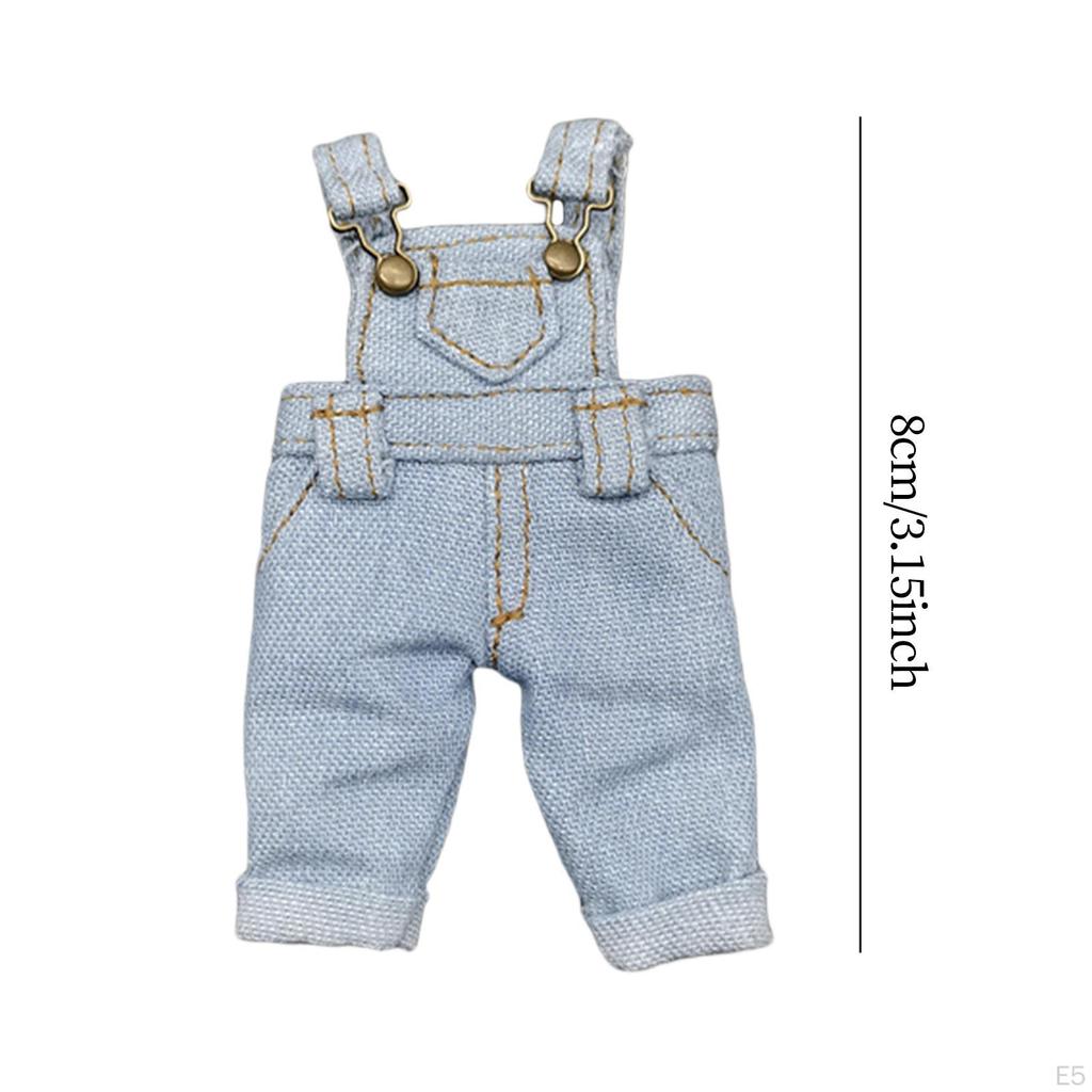 1/12 BJD Doll Overalls Ob11 Clothes Jean Dress up Costume for DIY Dolls