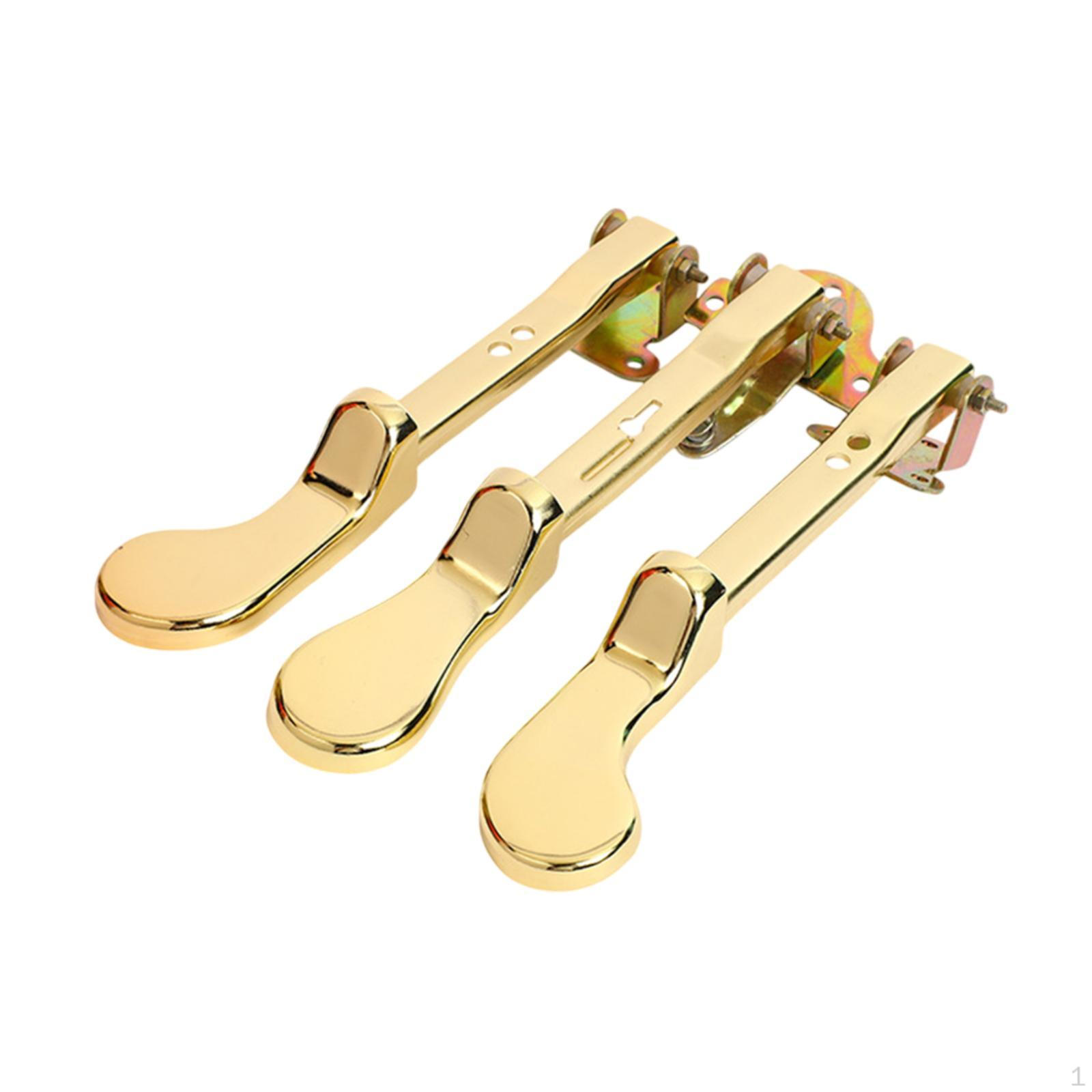 

3 Pieces Upright Piano Pedals Pedal Parts Portable Double Hole Replacement for Show Performance Gold