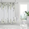 1 Piece of Plant Leaf and Vine Pattern Shower Curtain, Polyester Fabric, Machine Washable, Suitable for Bathroom Decoration