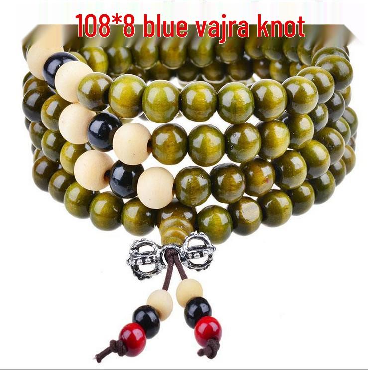 108 Sandalwood Buddhist Beads Bracelet - Fashionable Three-Round Design for Women