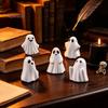 Mini Geest Poppen voor Decoratie 5 Stuks Beeldjes, Kleine Hars Geesten Halloween Decoratie, Grappige Middenvinger Decor Spookachtige Ornamenten Gelaagde Dienbladen