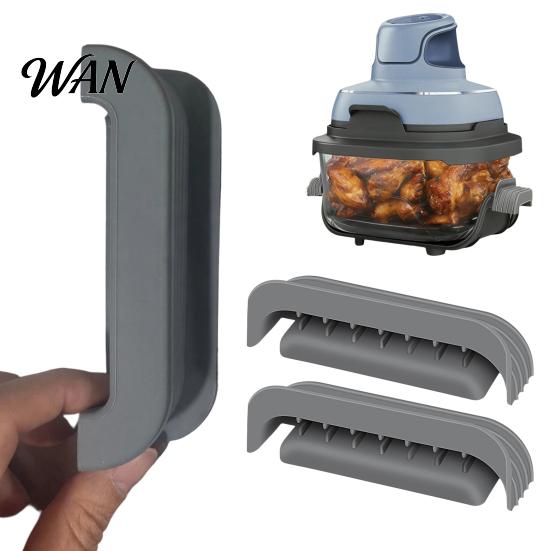 Silicone Handle Cover 2Pcs for Ninja Crispi Glass, Air Fryer Heat-Resistant Heat Resistant Grip Holder Sleeve Cleancrisp Glass Container