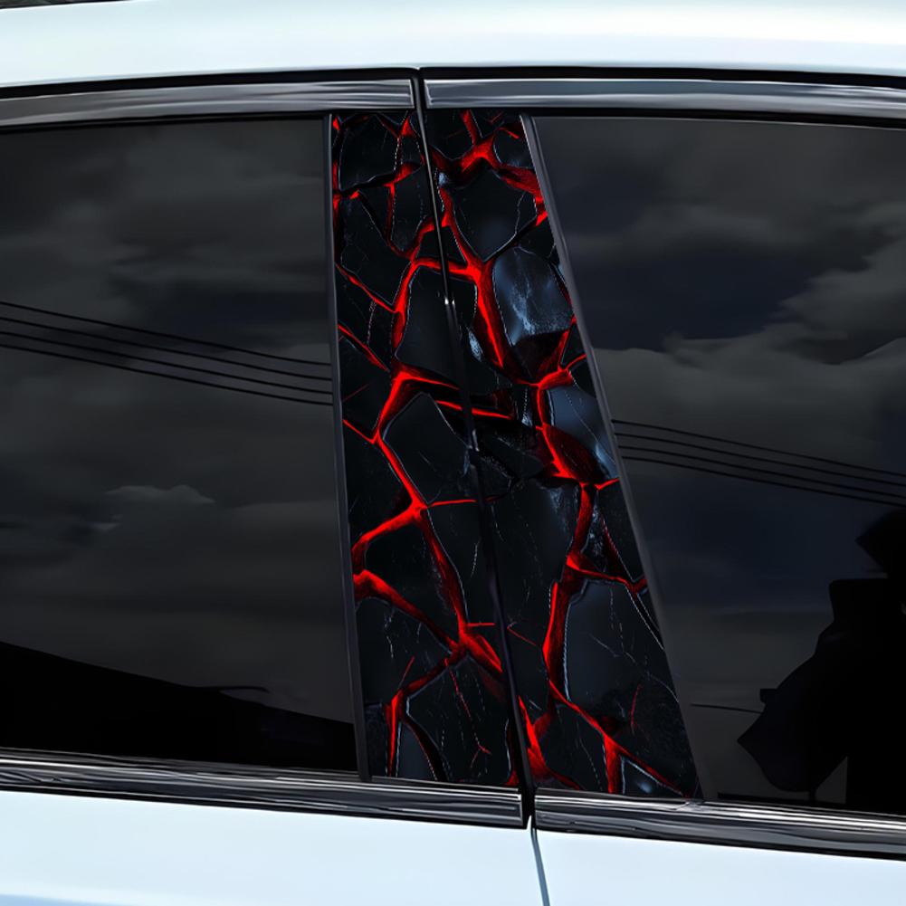 Ideal For Car Enthusiasts 3D Car Decal Car Door Pillar Easy Installation Waterproof Sticker Fashionable Car Decoration