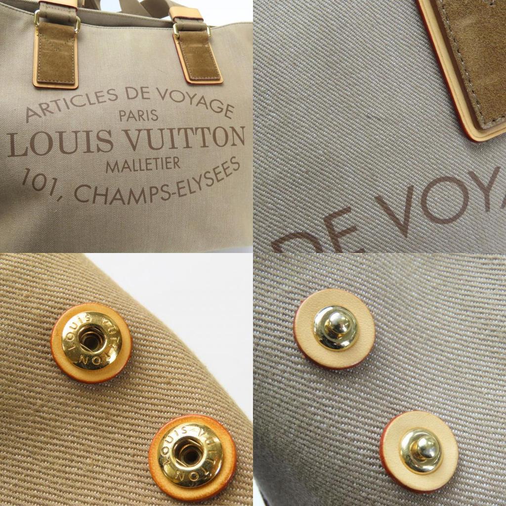 Used LOUIS VUITTON Tote Bag Plat'n Soleil Hippo PM M94144 2012 canvas/Nume Leather Khaki Beige Everyday Use
